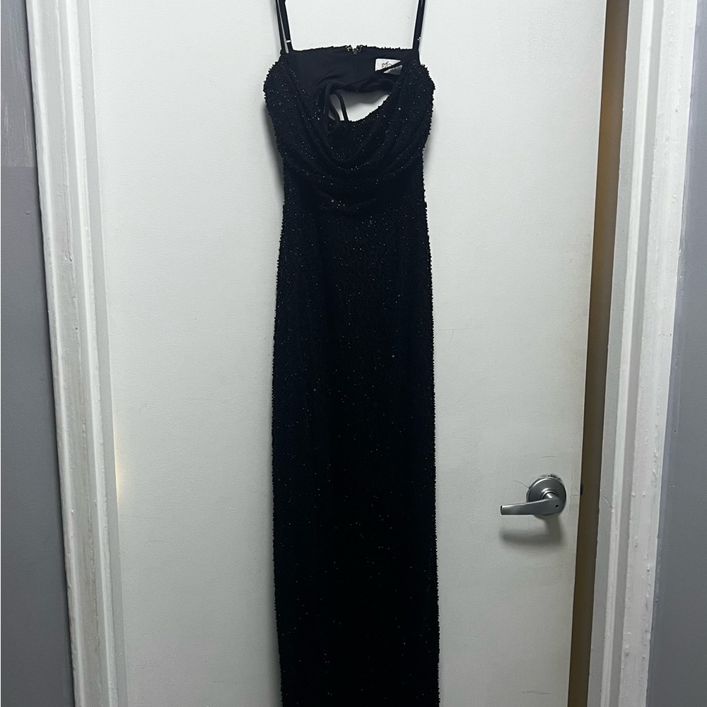 Oh Polly Black Sleeveless Maxi Gown